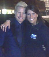 Rhydian Roberts and radio presenter Angela Jay